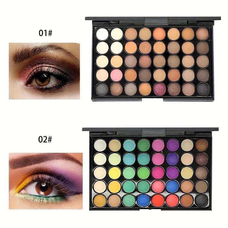 Glitter Eyeshadow Palette with Free 5 Brushes Matte Waterproof Long Lasting Pressed Powder Cosmetics MakeUp Kit