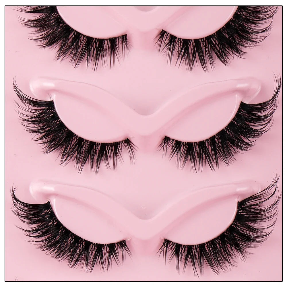 5 Pairs Cat Eye Lashes Faux Mink Eyelashes Natural long Manga Lashes Winged End Eye Elongated Eyelashes Fake Lashes Makeup