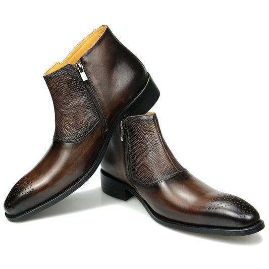 Mens Ankle Leathe Luxury Boots