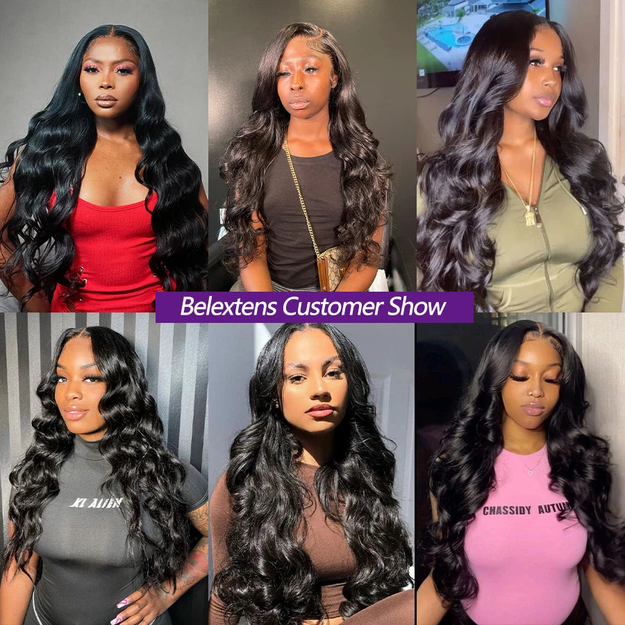 Lace Hair Bundles With Closuse Body Wave Frontal 3 Bundles Only Brazilian Middle Part Human Hair 100% Remy Hair