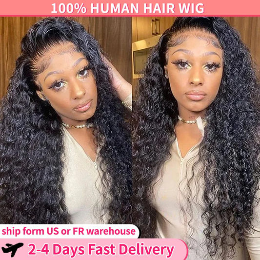 Pre-Cut Deep Wave Glue less Human Hair Wig – Ready to Wear 5x5 Lace Closure & 13x4 Lace Front"