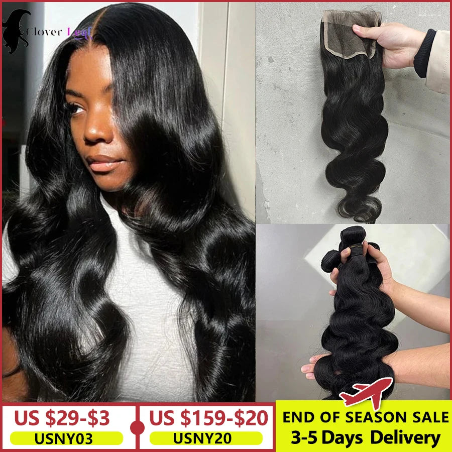 Body Wave Bundles With Closure Brazilian Hair Weave