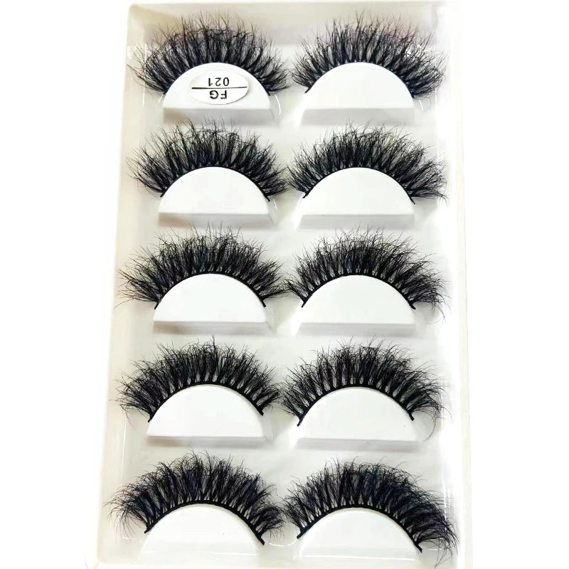 Handmade 3d mink lashes short False Eyelashes Dense Natural Long Messy Eye Lashes Reusable Stage Makeup False Eyelashes