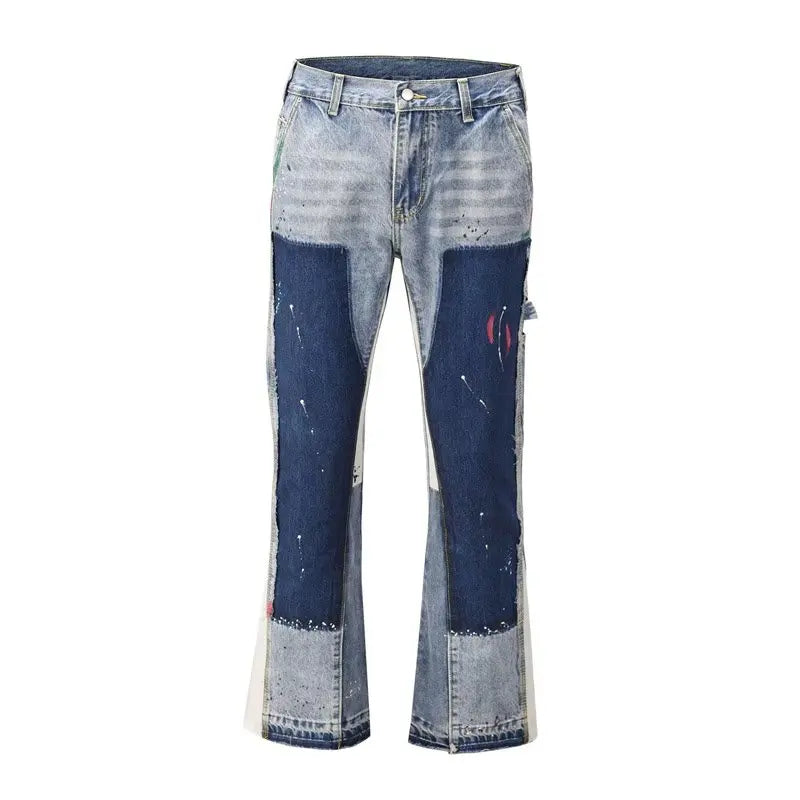 Jeans Painting Patch Baggy Stacked Jeans