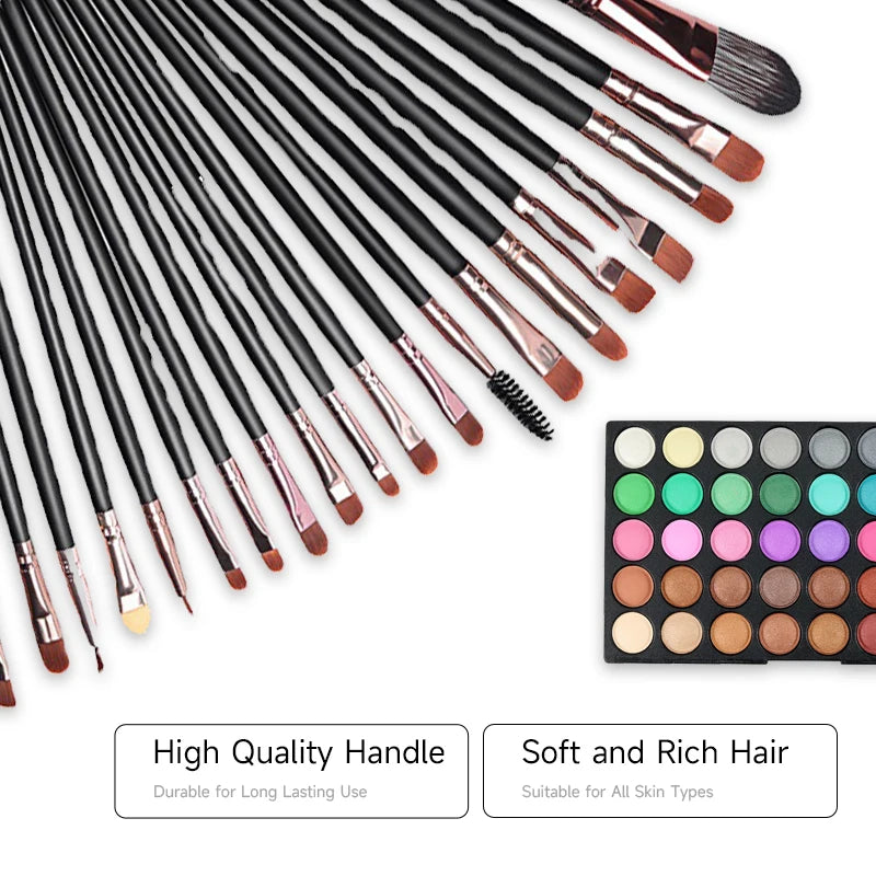 120 Colors Matte Shimmer Eyeshadow Palette Natural Waterproof Lasting Eye Shadow Makeup Set with 20 makeup brushes Cosmetics Kit