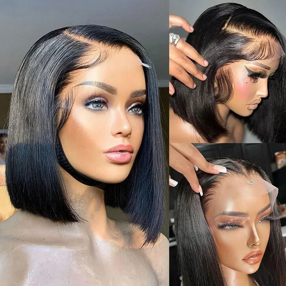 13x4 & 13x6 HD Lace Front Straight Bob Wig – Human Brazilian Hair Wig for Women