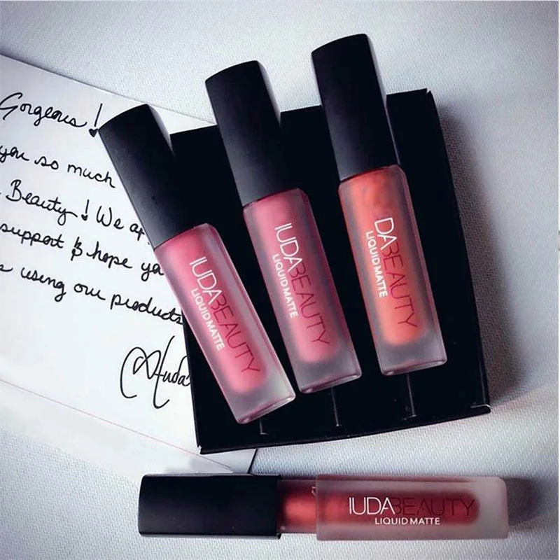 Lipstick Set Matte Lip Gloss Waterproof Lip Glaze Tint Non-stick Non-Fading Lips Huda Lip Makeup Cosmetic Lip Care