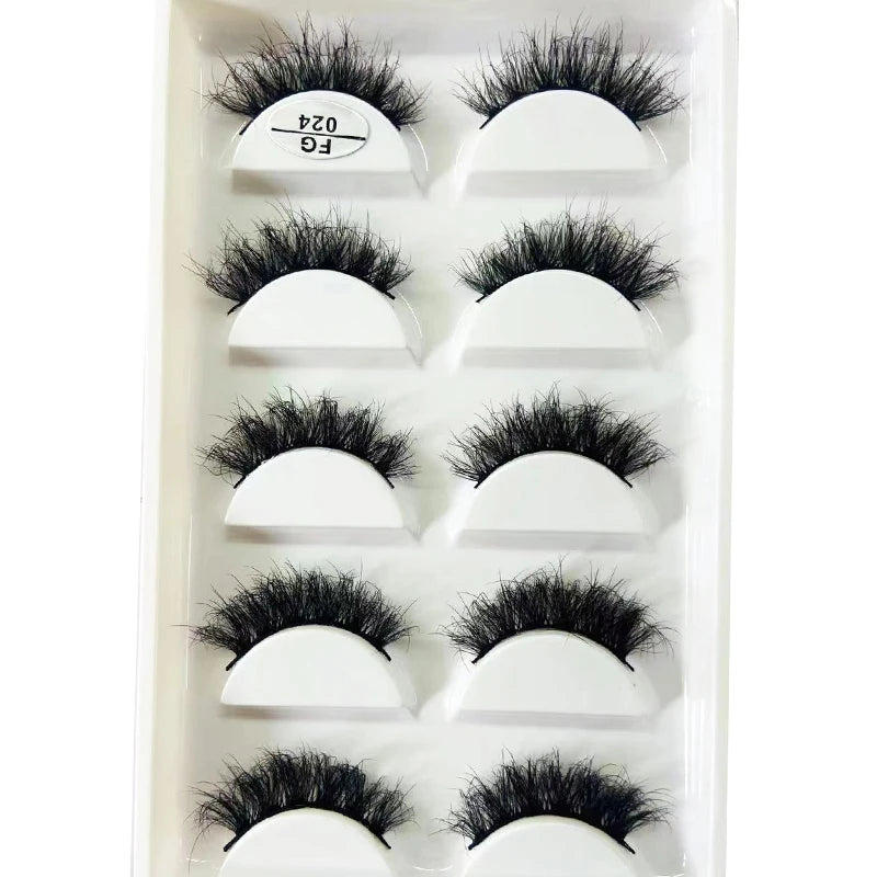 Handmade 3d mink lashes short False Eyelashes Dense Natural Long Messy Eye Lashes Reusable Stage Makeup False Eyelashes