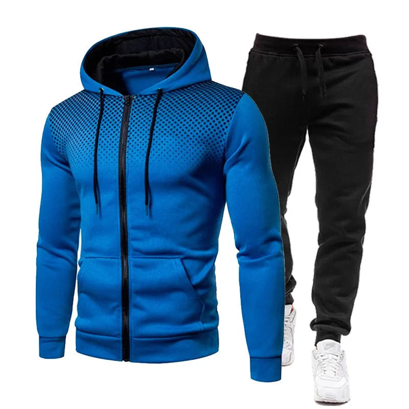 New European and American Solid Color Fleece Sweater Pants Set