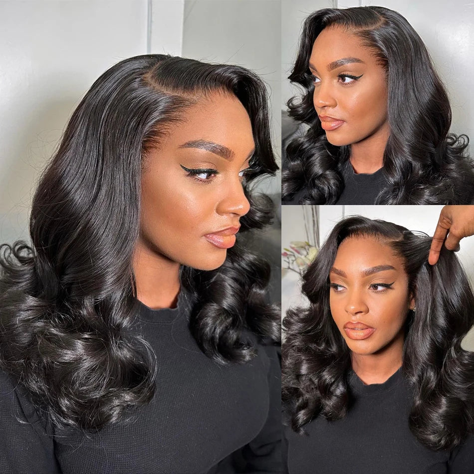 13x4 Body Wave Short Bob Lace Front Human Hair Wig 13x6 HD Transparent Lace Human Brazilian Hair Wigs For Black Women