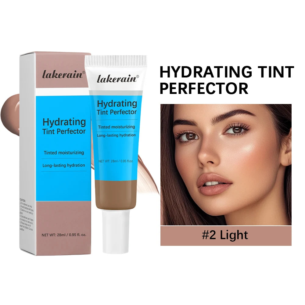 Tint Hydrating Foundation Light/Medium Light Buildable Coverage Natural Glow Finish Long-lasting Hydration Makeup Base  Cosmetic