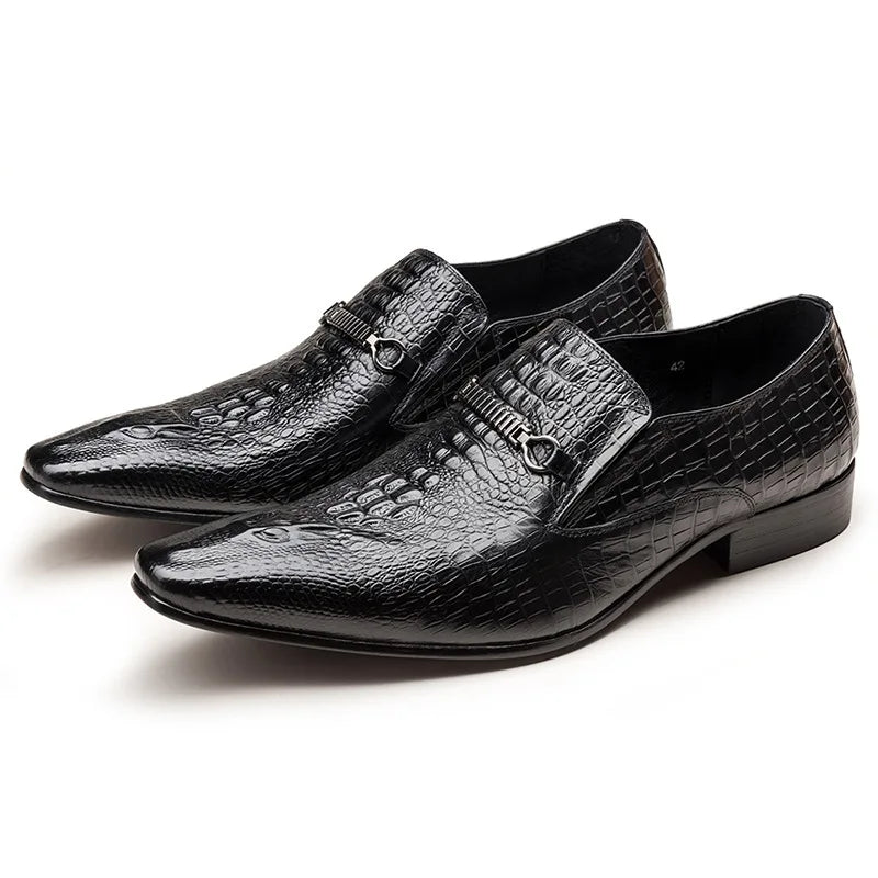 Classic Men's Slip-on Leather Dress Shoes Luxury Fashion