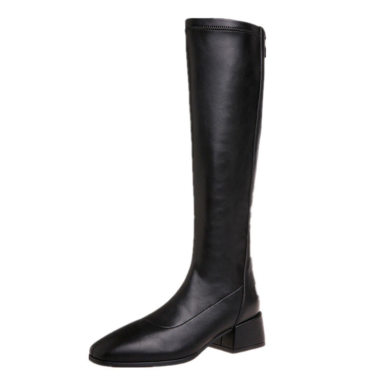 Long Velvet Boots Female Skim-fit Height Increasing