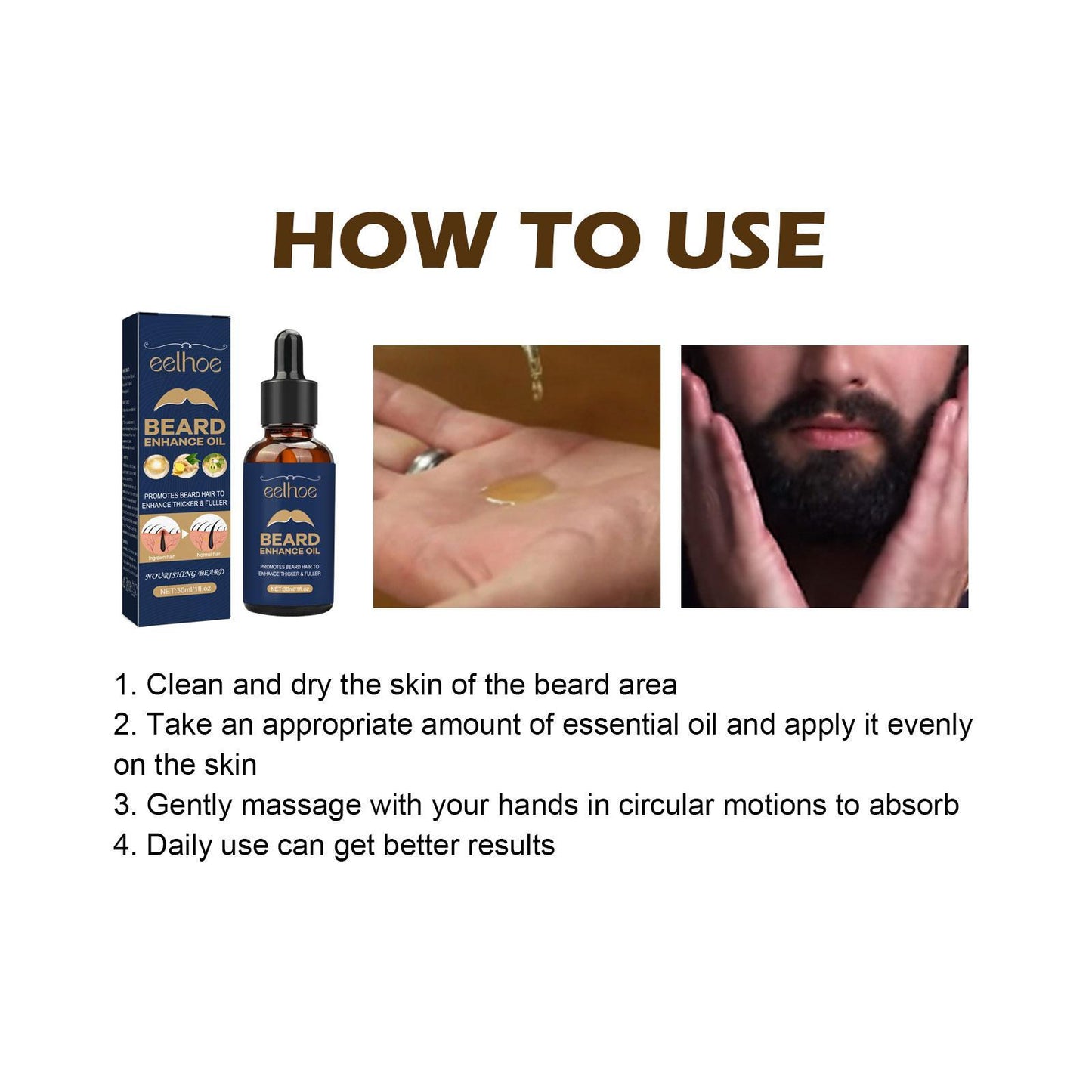 EELHOE Beard Care Oil: Nourish, Strengthen, and Enhance Beard Growth