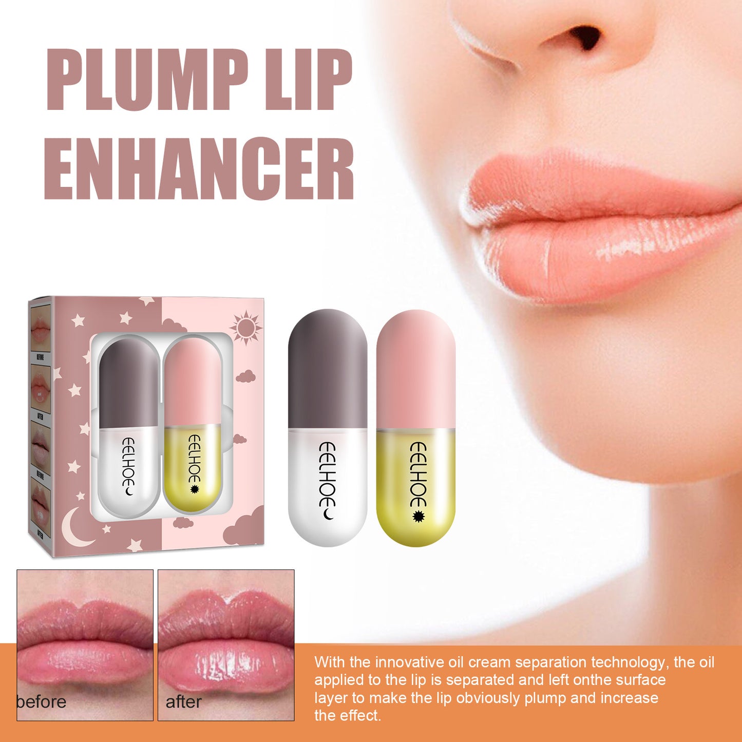 EELHOE Lip Moisturizing Capsules: Hydrate, Plump, and Enhance Lip Elasticity