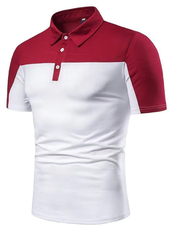 Men's Spring-Summer Lapel Collar Polyester Polo Shirt