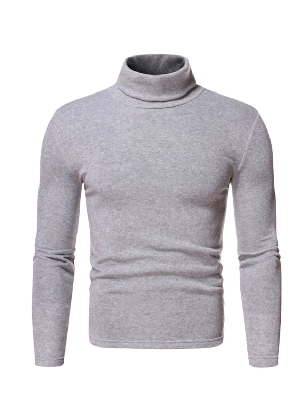 Men's fleece pullover turtleneck knitted top