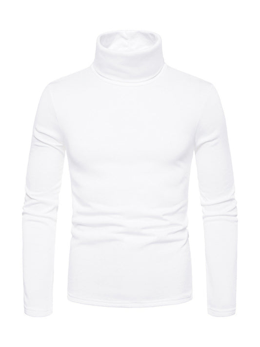 Men's fleece pullover turtleneck knitted top