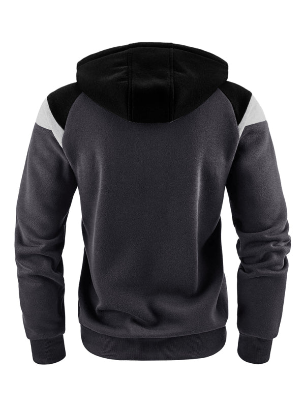 Men's Color Block Contrast Fashion Sweatshirt Casual Sports Top