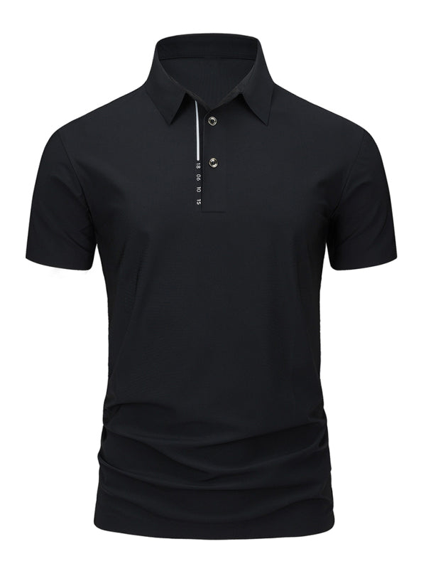 Men's short-sleeved ice silk high elastic non-marking polo shirt