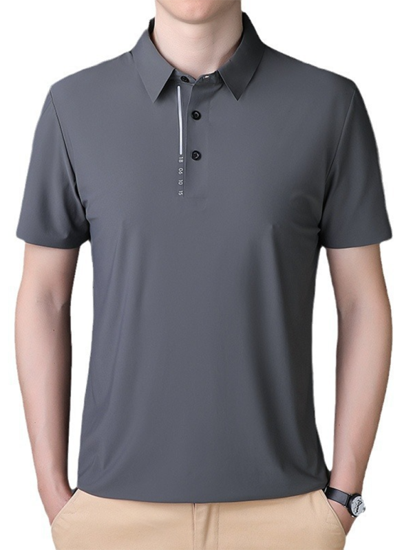 Men's short-sleeved ice silk high elastic non-marking polo shirt