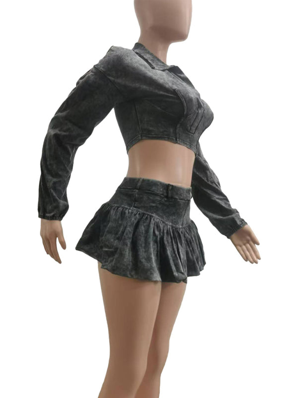 New Fashion Women's Distressed Skirt Set (with Safety Pants Inside)